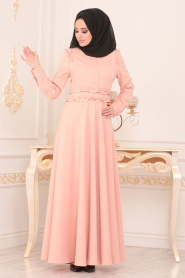 Rose Poudré- Nayla Collection - Robe Hijab 1256PD - Thumbnail