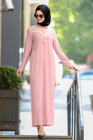 Rose Poudré- Nayla Collection - Robe Hijab 18024PD - 1