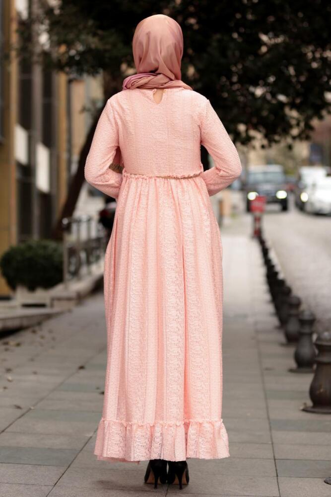 Rose Poudré - Nayla Collection - Robe Hijab 3365PD - 2