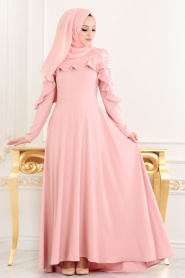 Rose Poudré - Nayla Collection - Robe Hijab 42410PD - Thumbnail