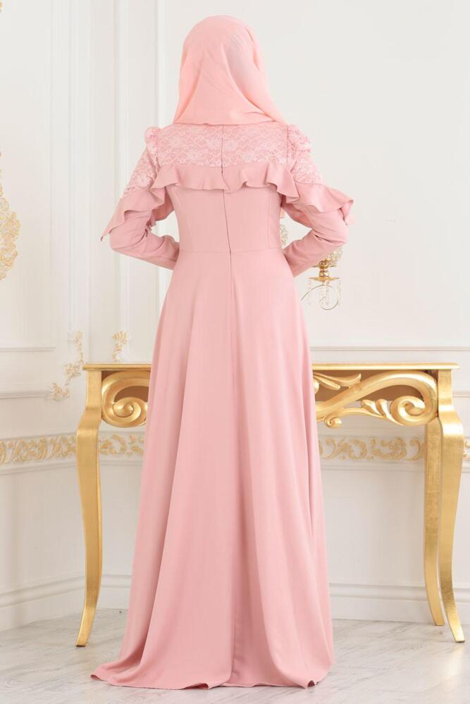 Rose Poudré - Nayla Collection - Robe Hijab 42410PD - 2