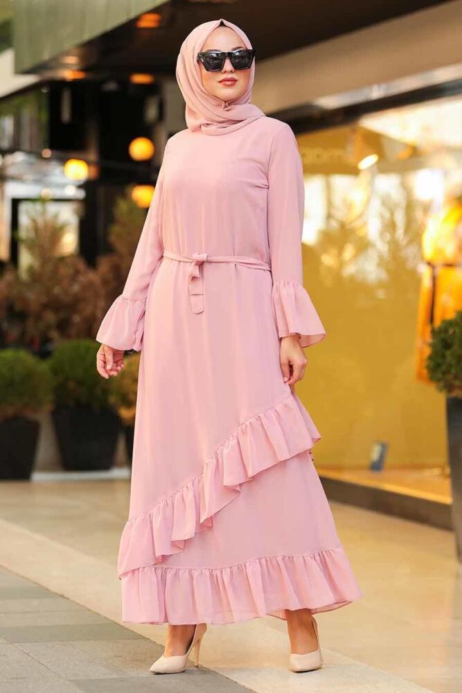 Rose Poudré - Nayla Collection - Robe Hijab - 50202PD - 2