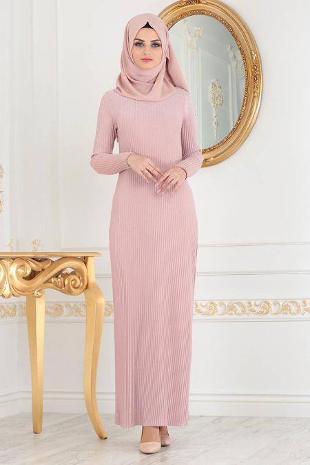 Rose Poudré - Nayla Collection - Robe Hijab 5123PD - 2