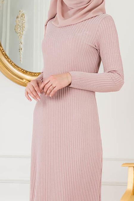 Rose Poudré - Nayla Collection - Robe Hijab 5123PD - 4