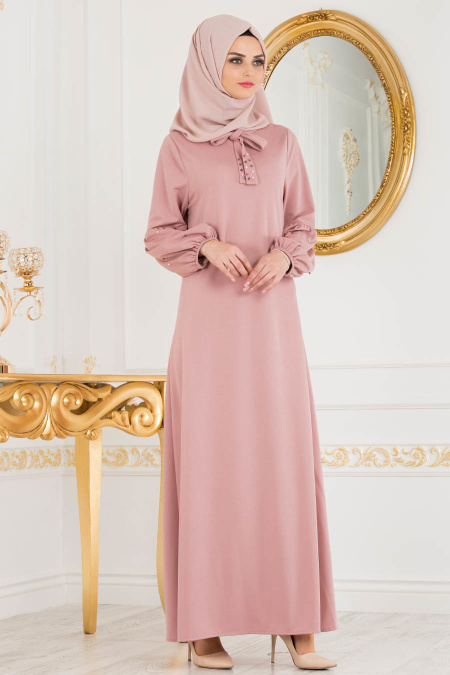 Rose Poudré - Nayla Collection - Robe Hijab 51421PD