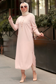 Rose Poudré- Nayla Collection - Robe Hijab 5464PD - Thumbnail