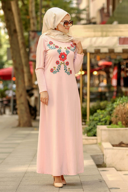 Rose Poudré - Nayla Collection - Robe Hijab 79340PD