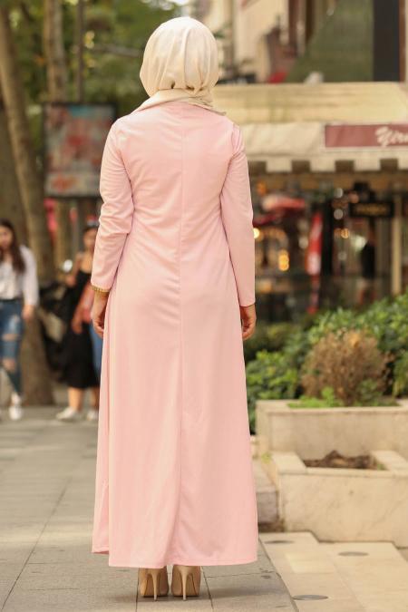 Rose Poudré - Nayla Collection - Robe Hijab 79340PD - 3