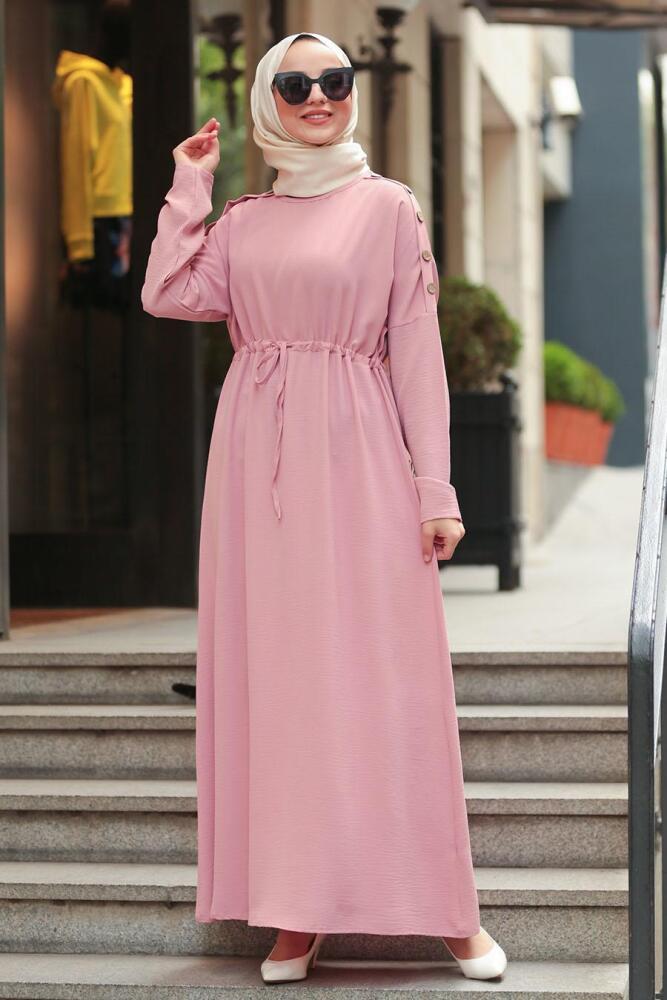 Rose Poudré- Nayla Collection - Robe Hijab 8021PD - 1