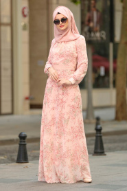 Rose Poudré - Nayla Collection - Robe Hijab 81527PD - Thumbnail