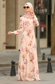 Rose Poudré - Nayla Collection Robe Hijab 81539PD - Thumbnail