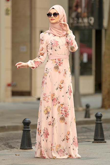 Rose Poudré - Nayla Collection Robe Hijab 81539PD