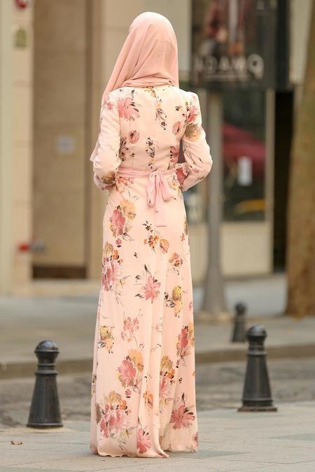 Rose Poudré - Nayla Collection Robe Hijab 81539PD - 2