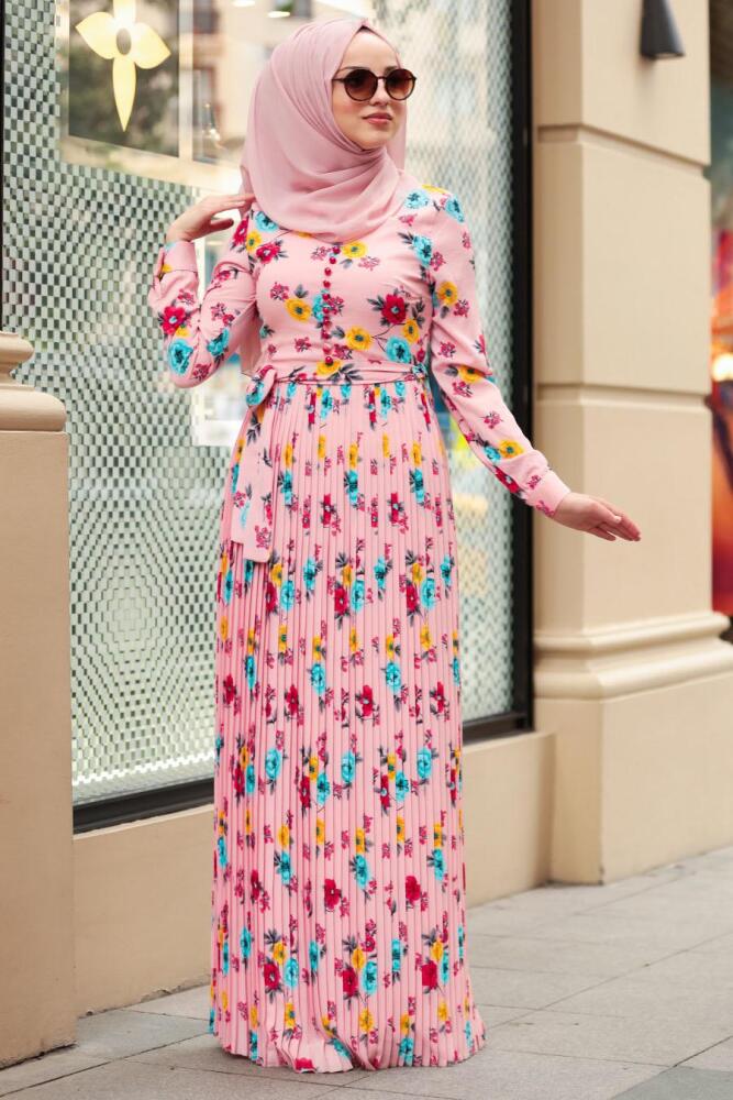 Rose Poudré- Nayla Collection - Robe Hijab 8181PD - 1