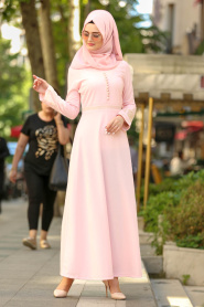 Rose Poudré- Nayla Collection - Robe Hijab 8183PD - Thumbnail