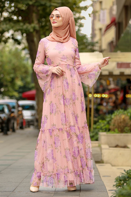 Rose Poudré - Nayla Collection - Robe Hijab 82680PD