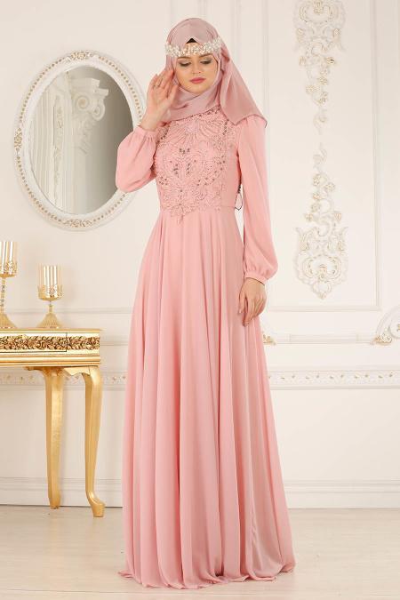 Rose Poudré - Nayla Collection - Robes de Soirée 3839PD - 2