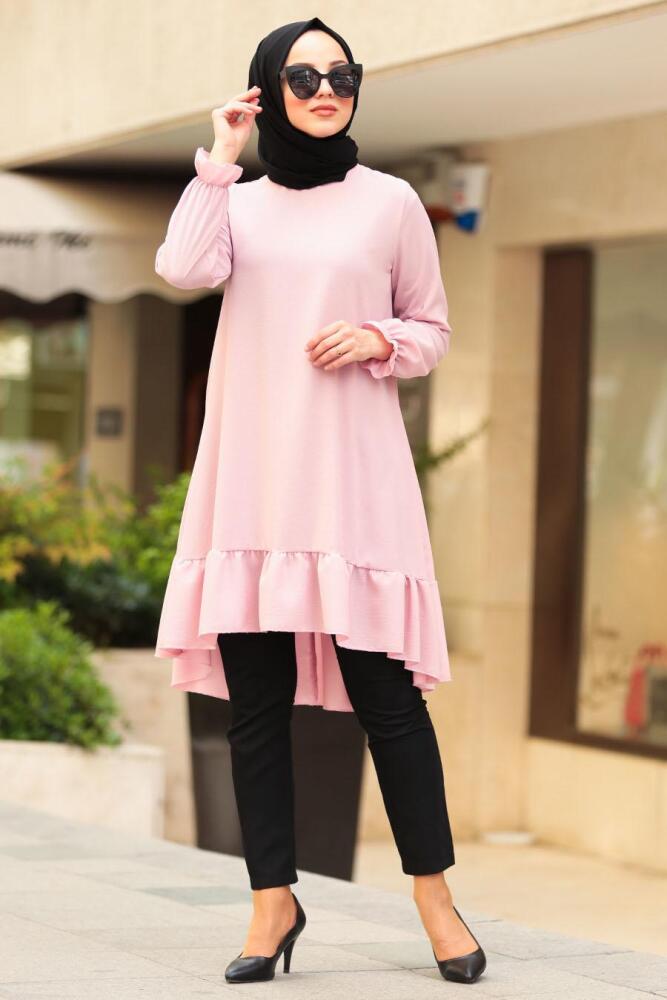 Rose Poudré- Nayla Collection - Tunique Hijab 22230PD - 1