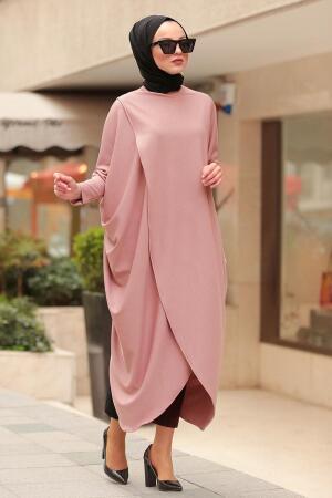 Rose Poudré- Nayla Collection - Tunique Hijab 5134PD - 1