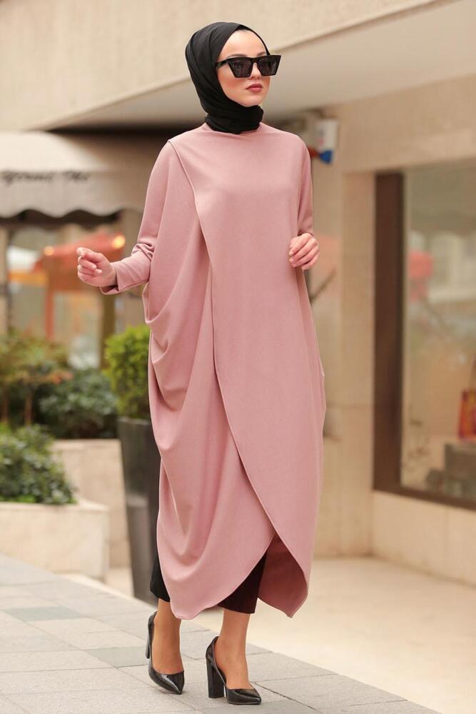Rose Poudré- Nayla Collection - Tunique Hijab 5134PD - 1