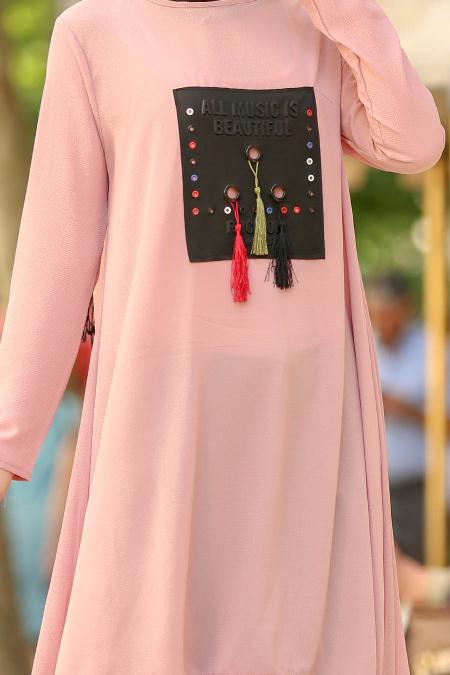 Rose Poudré - Nayla Collection - Tunique Hijab 76730PD - 3