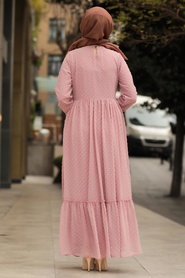 Rose Poudré-Neva Style-Hijab Robe-44690PD - Thumbnail