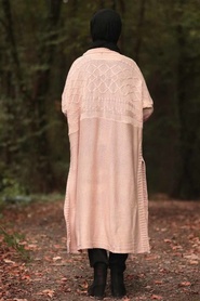Rose Poudré -Neva Style - Poncho en tricot hijab - 6741PD - Thumbnail
