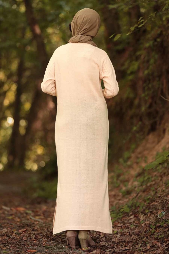 Rose Poudré -Neva Style - Robe En Tricot Hijab - 1048PD - 2