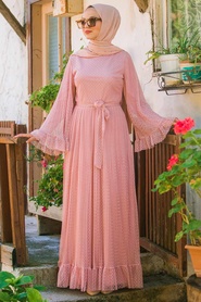 Rose Poudré - Neva Style - Robe Hijab - 1340PD - Thumbnail