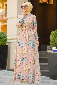 Rose Poudré - Neva Style - Robe Hijab - 815242PD - Thumbnail
