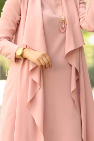 Rose Poudré - New Kenza - Nayla Collection Robe Hijab 51131PD - Thumbnail