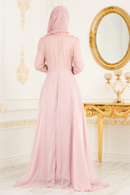 Rose Poudré - Tesettürlü Abiye Elbise - Robes de Soiré 36791PD - Thumbnail