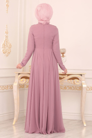 Rose Poudré- Tesettürlü Abiye Elbise - Robes de Soirée Hijab 8566PD					 - Thumbnail