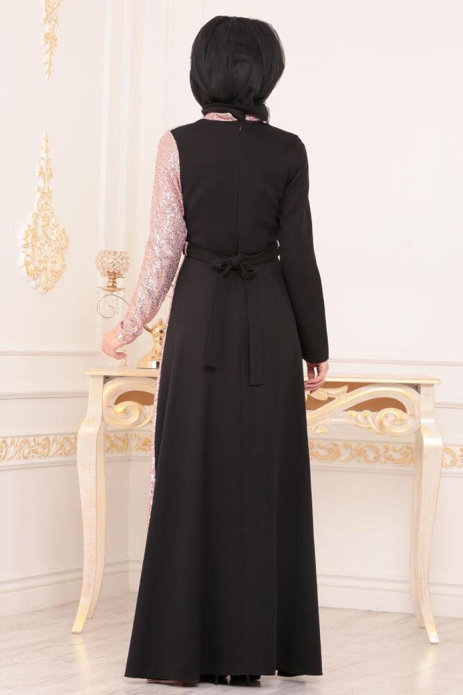 Rose Poudré - Tesettürlü Abiye Elbise - Robes de Soirée Hijab 8611PD - 3