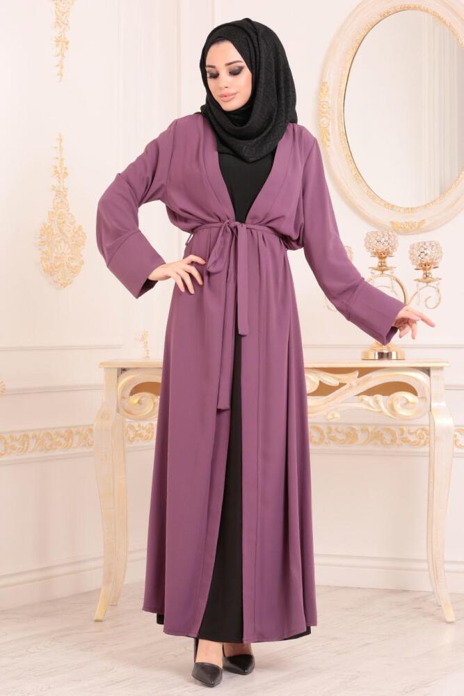 Rose Poussiéreuse- Nayla Collection - Abaya Turque Hijab 9414GK - 1