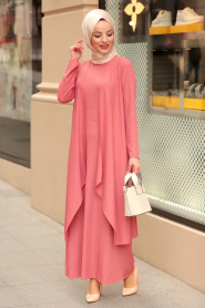 Rose Poussiéreuse - Nayla Collection - Combination Hijab 8011GK - Thumbnail