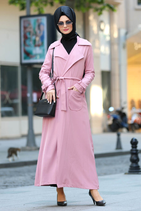 Rose Poussiéreuse- Nayla Collection - Manteau Hijab 53520GK