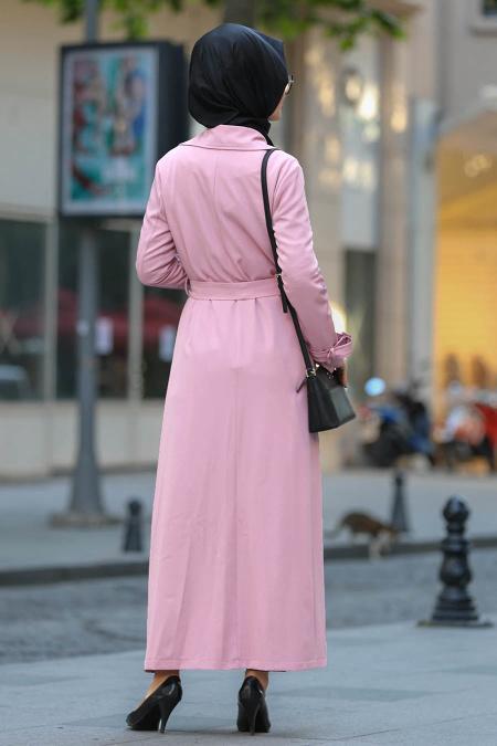 Rose Poussiéreuse- Nayla Collection - Manteau Hijab 53520GK - 2