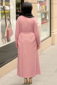 Rose Poussiéreuse - Nayla Collection - Manteau Hijab - 5454GK - Thumbnail