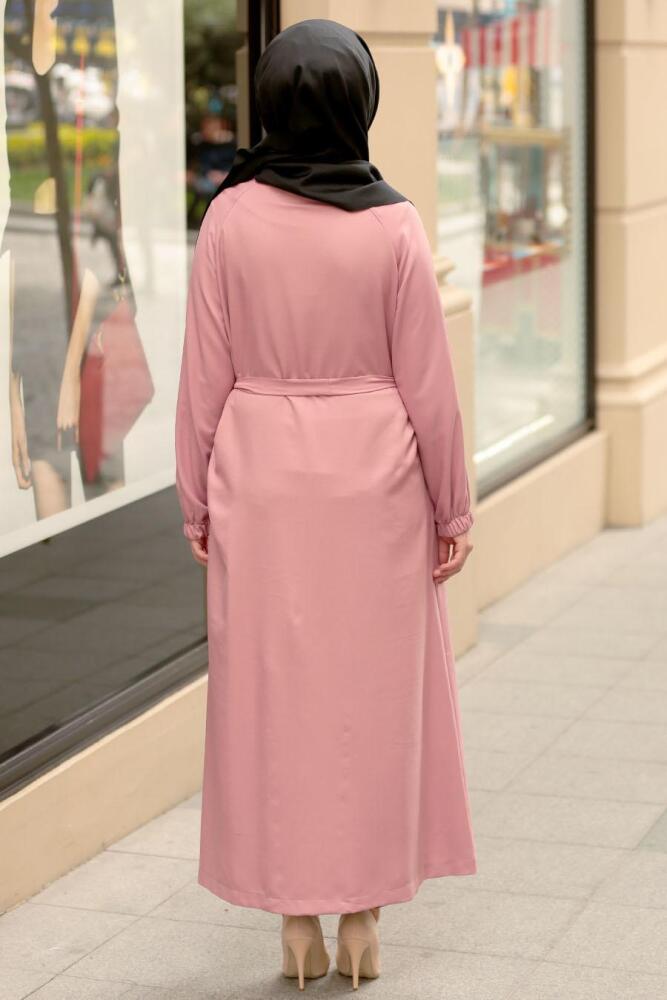 Rose Poussiéreuse - Nayla Collection - Manteau Hijab - 5454GK - 1