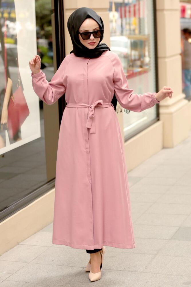 Rose Poussiéreuse - Nayla Collection - Manteau Hijab - 5454GK - 2