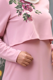 Rose Poussiéreuse- Nayla Collection - Robe Hijab 100395GK - Thumbnail