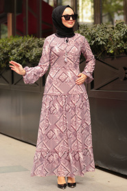 Rose Poussiéreuse- Nayla Collection - Robe Hijab 10374GK - Thumbnail