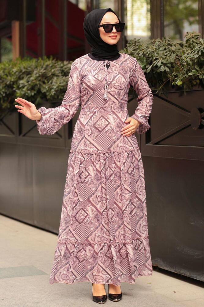 Rose Poussiéreuse- Nayla Collection - Robe Hijab 10374GK - 1