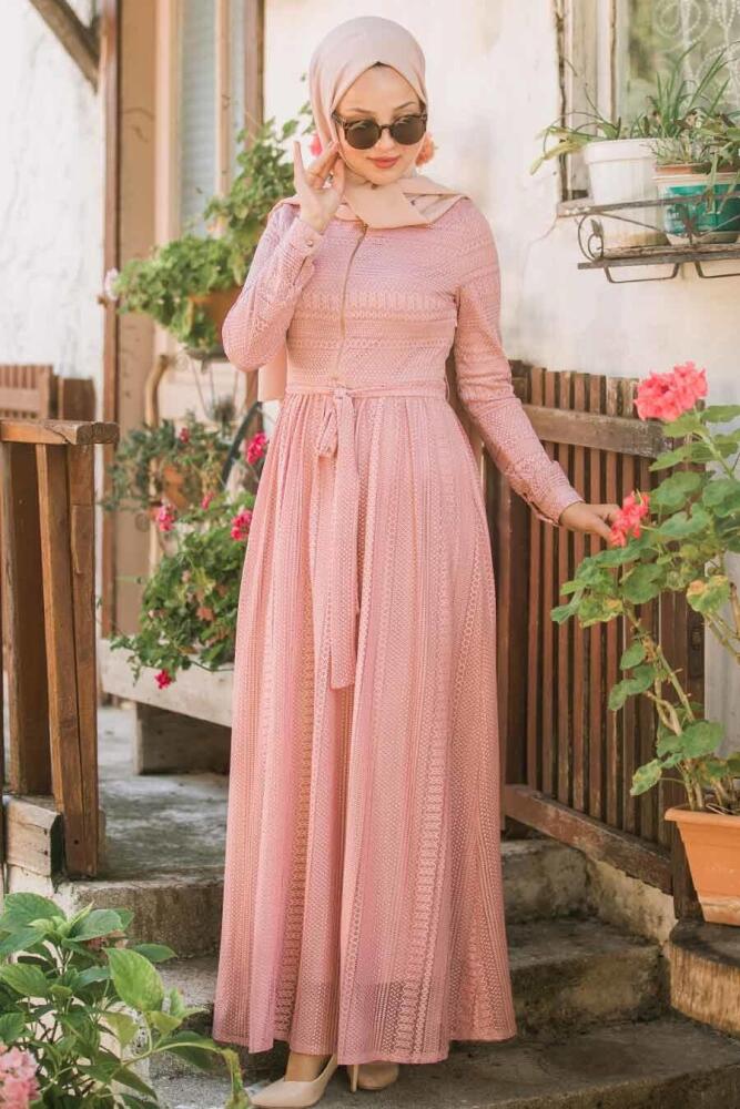 Rose Poussiéreuse - Nayla Collection - Robe Hijab - 1366GK - 2