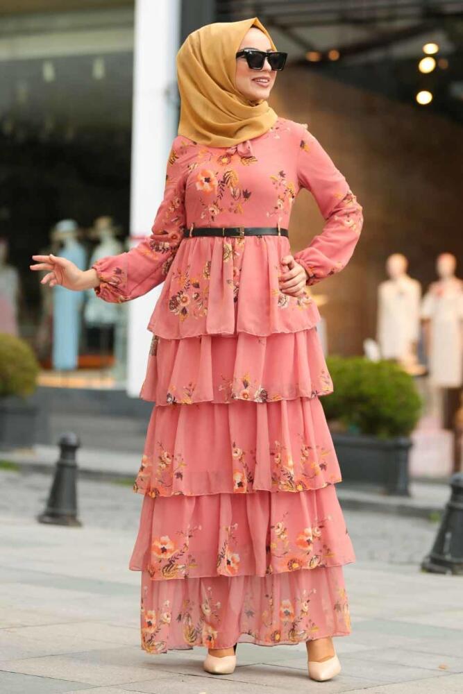 Rose Poussiéreuse - Nayla Collection - Robe Hijab - 2565GK - 1