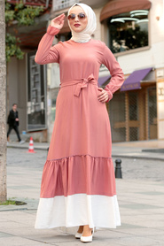 Rose Poussiéreuse - Nayla Collection - Robe Hijab - 3129GK - Thumbnail