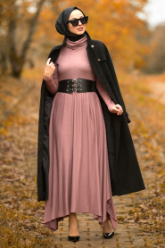 Rose Poussiéreuse - Nayla Collection - Robe Hijab 3190GK - Thumbnail