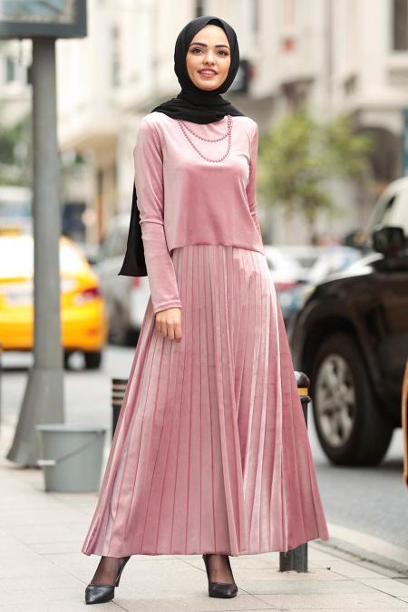 Rose Poussiéreuse - Nayla Collection - Robe Hijab 3194GK - 1