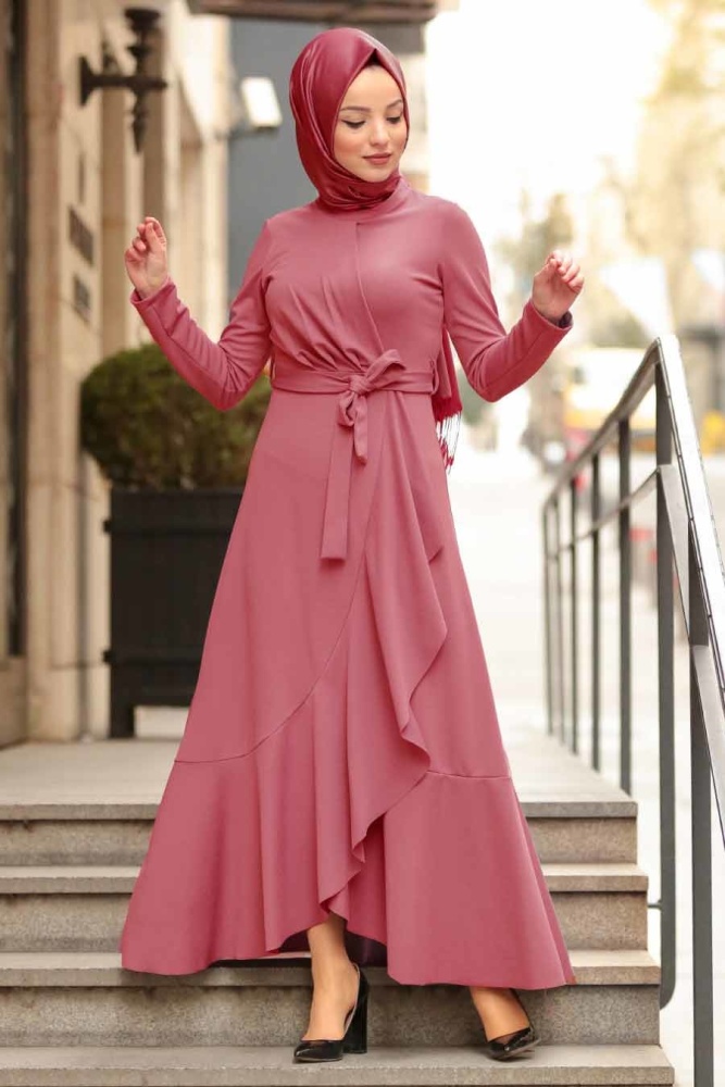 Rose Poussiéreuse - Nayla Collection - Robe Hijab 4041GK - 1